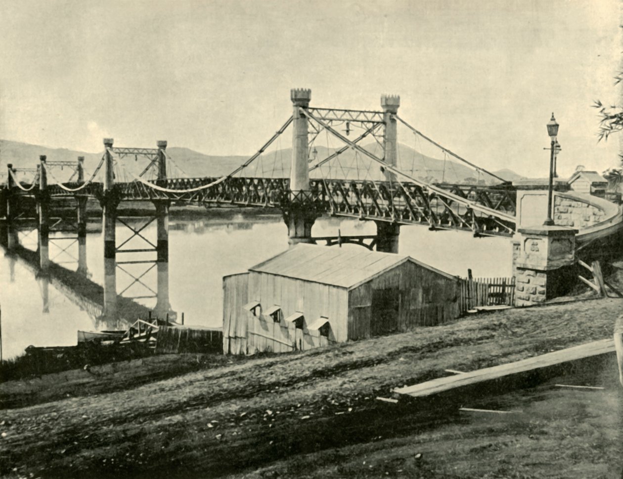 Ponte sospeso, sul Fitzroy, 1901 da Unbekannt