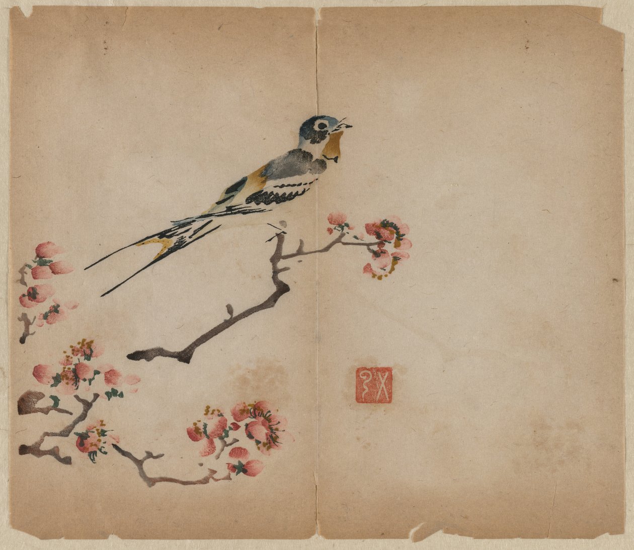 Rondine su ramo di pesco in fiore, 1368-1644 da Unbekannt