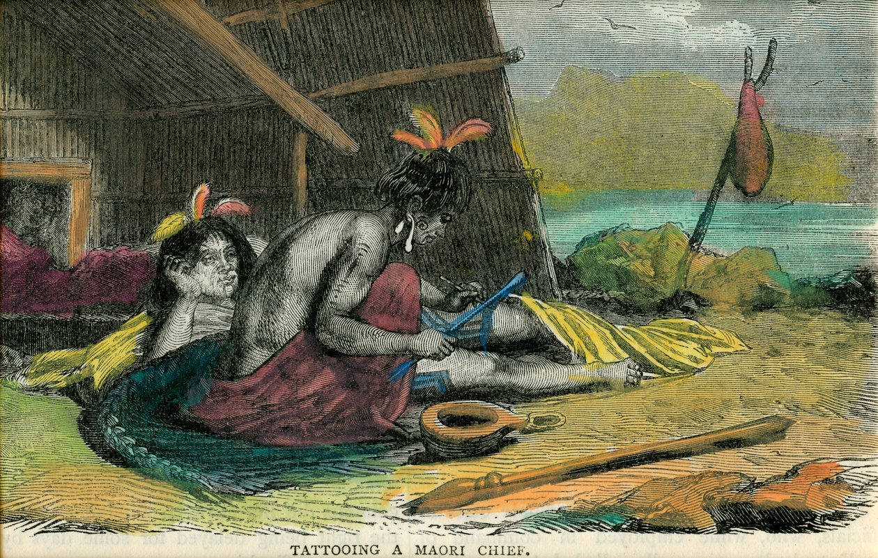 Tatuaggio di un capo Maori, fine XIX secolo da Unbekannt