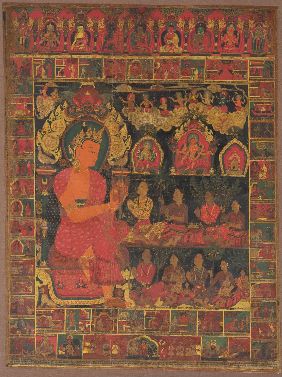 Thangka con Buddha ingioiellato che predica da Unbekannt
