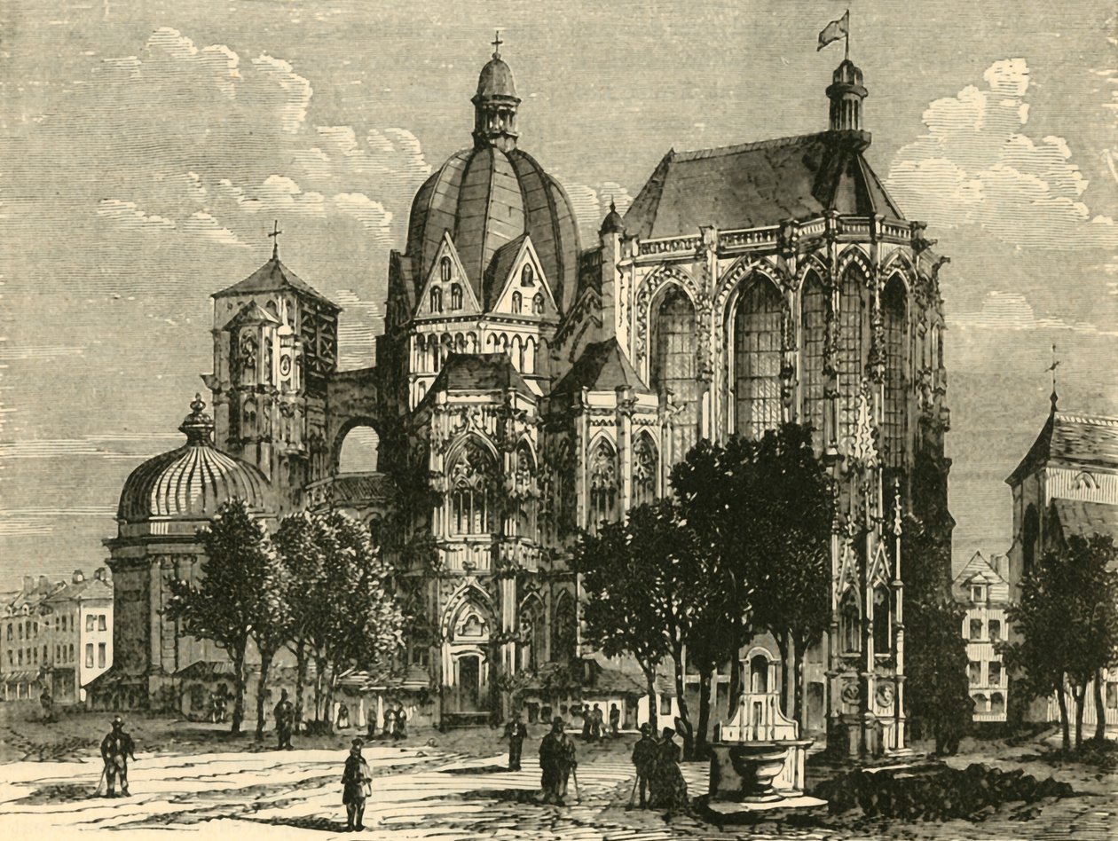 La basilica di Aquisgrana, o Aix-La-Chapelle, 1890 da Unbekannt