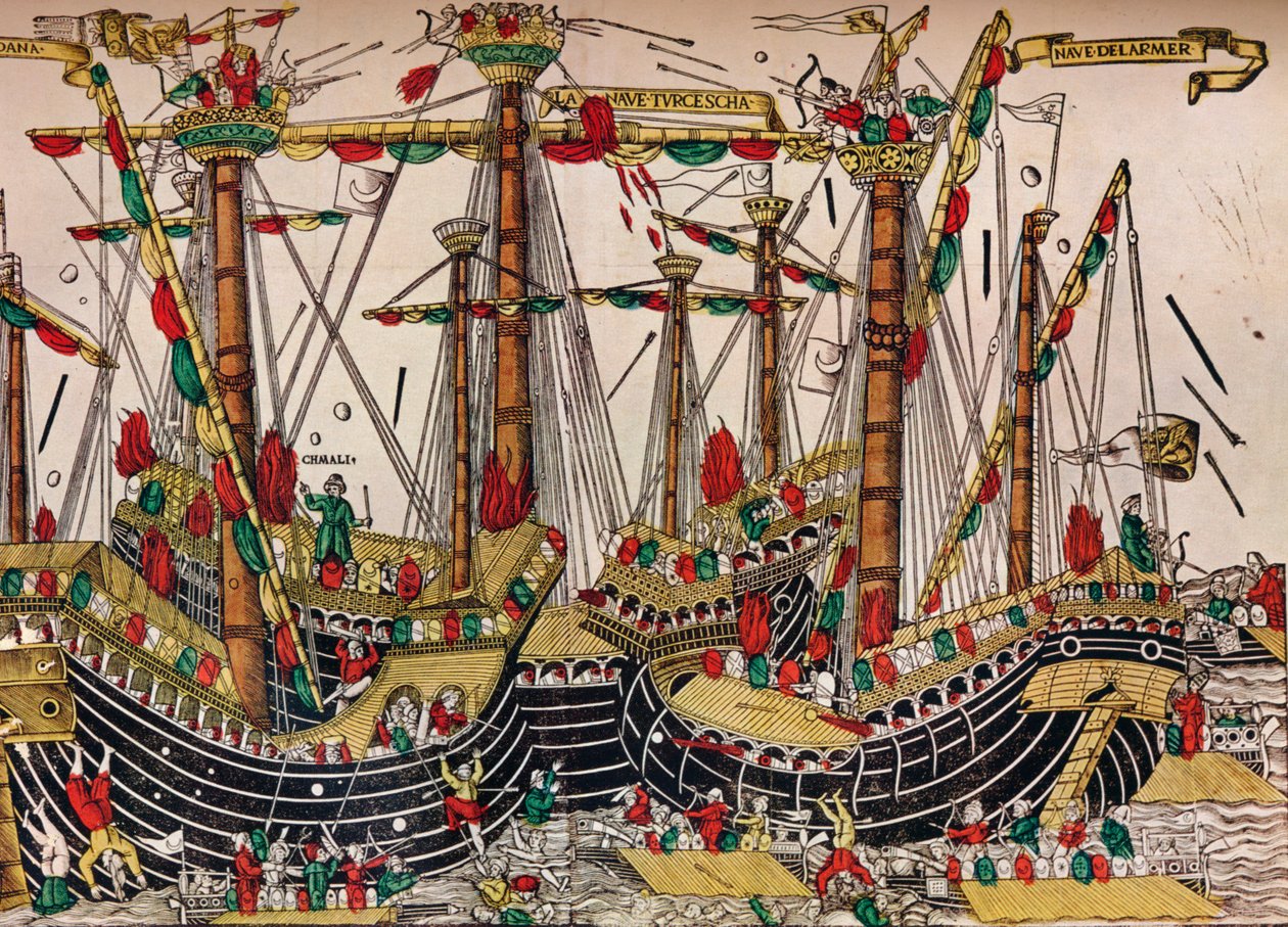 La battaglia di Zonchio Navarino, c1499 da Unbekannt