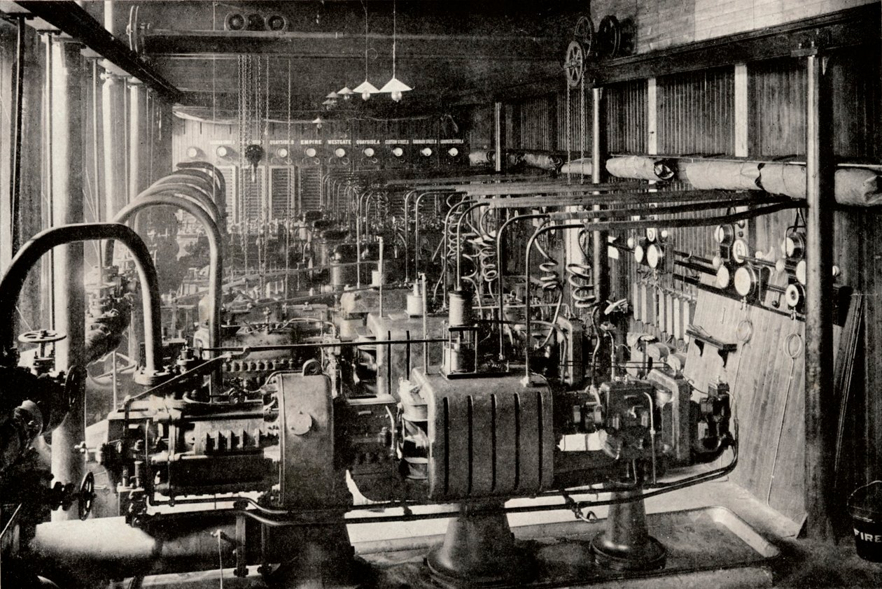 La prima stazione di generazione turbo-elettrica Parsons, c1916 da Unbekannt