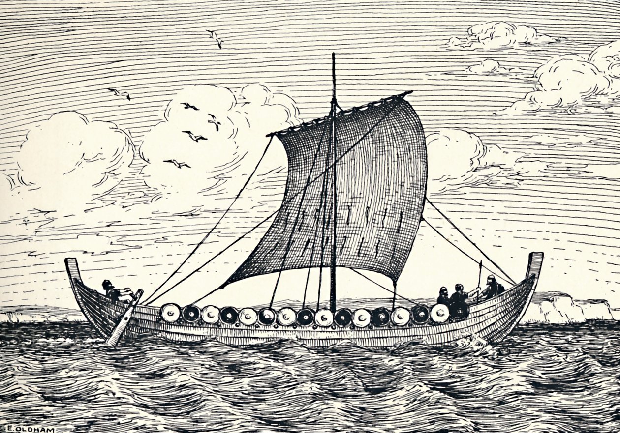 La nave di Gokstad - Una ricostruzione, 1935 da Unbekannt