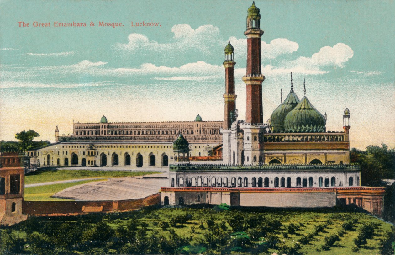 La grande Embambara e moschea. Lucknow, c1900 da Unbekannt