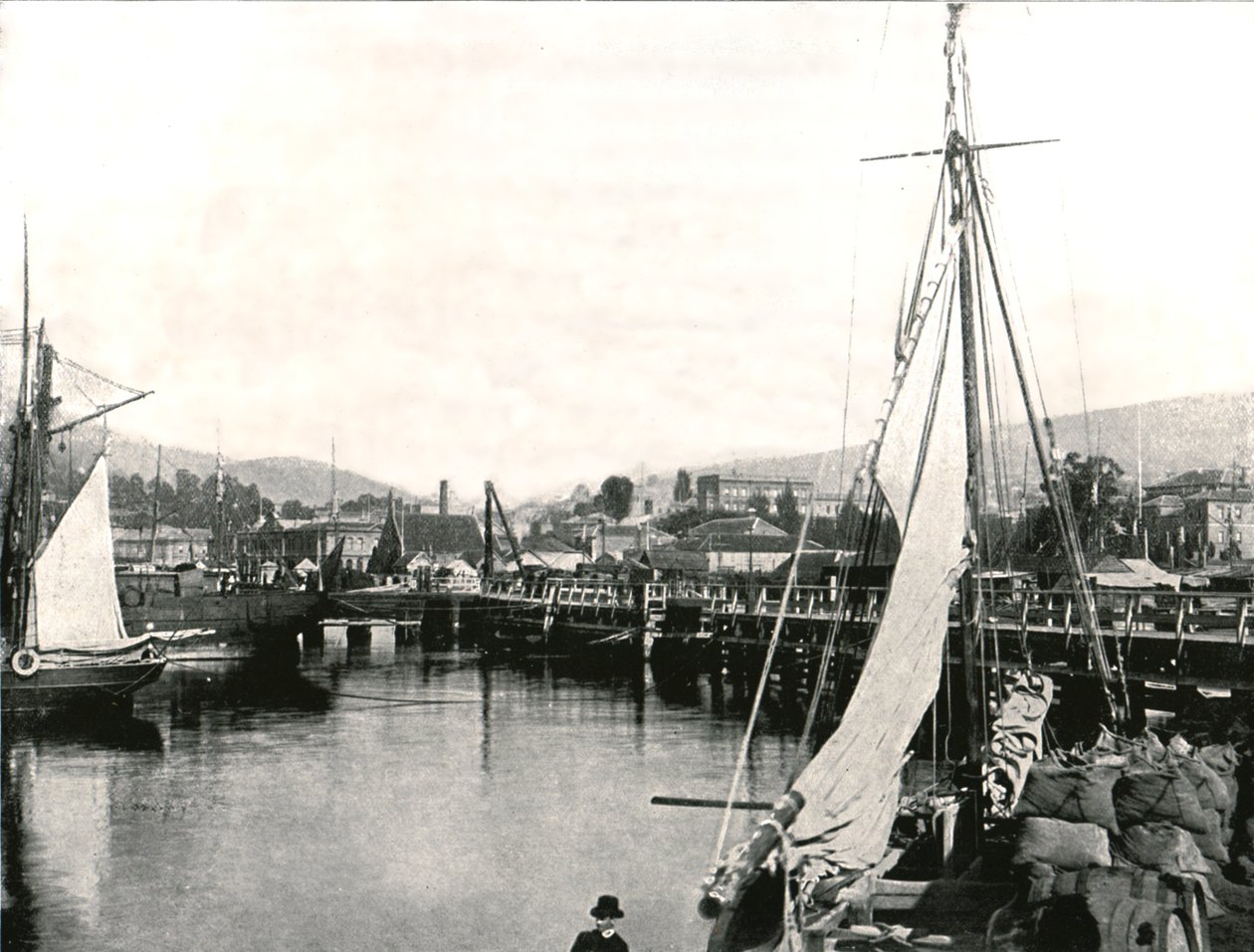 Il porto di Hobart, Tasmania, Australia, 1895 da Unbekannt