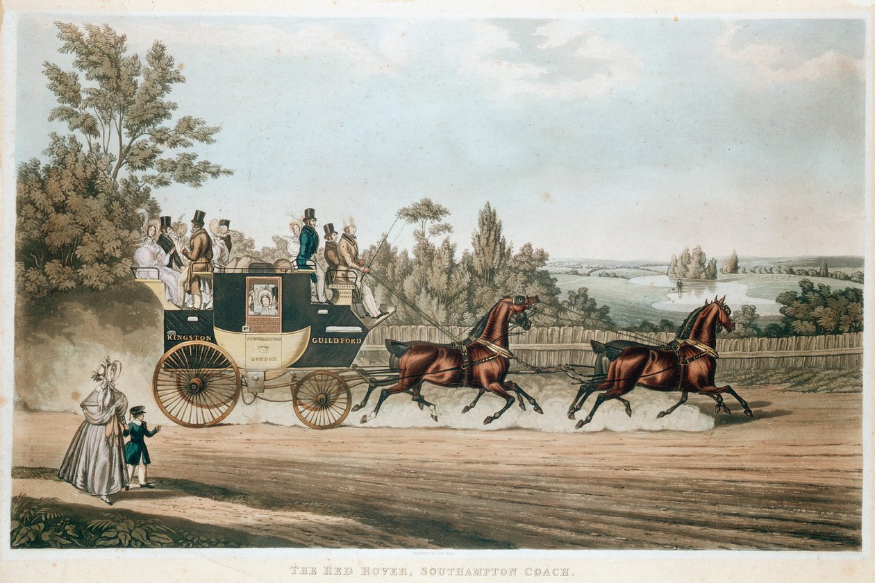 Il Red Rover, carrozza di Southampton, c. 1815 da Unbekannt