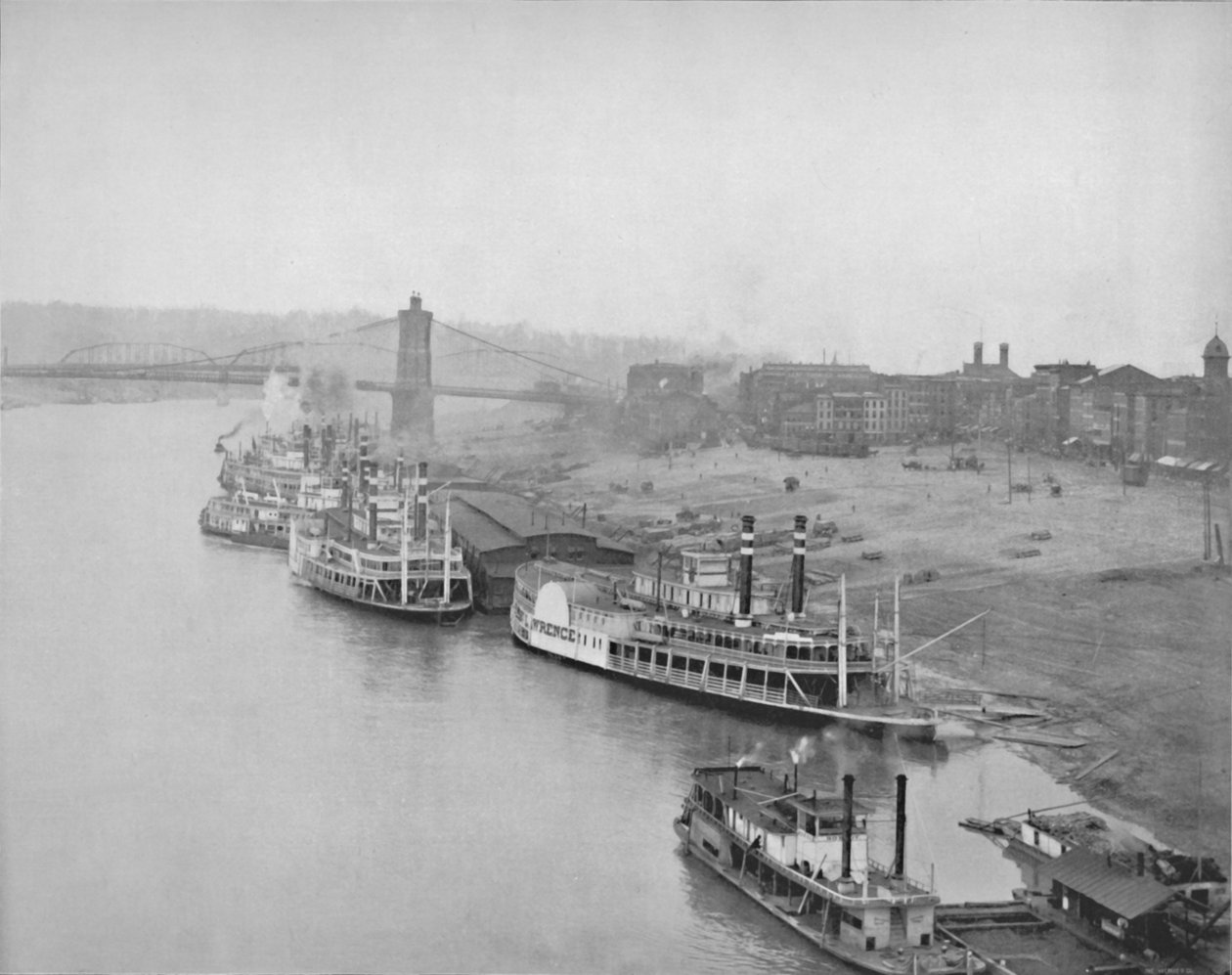 Il fronte del fiume a Cincinnati, XIX secolo da Unbekannt