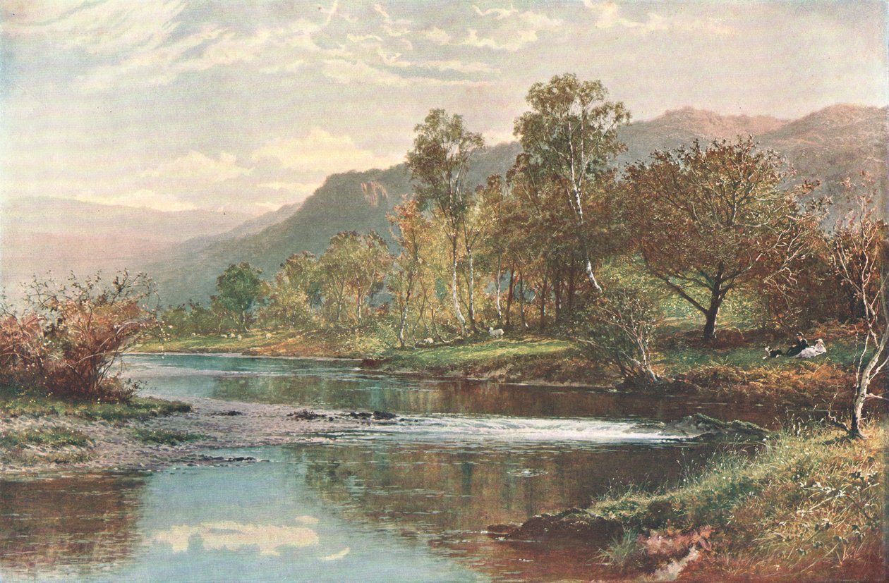Il fiume che sfocia nel Derwent Water, c1902 da Unbekannt