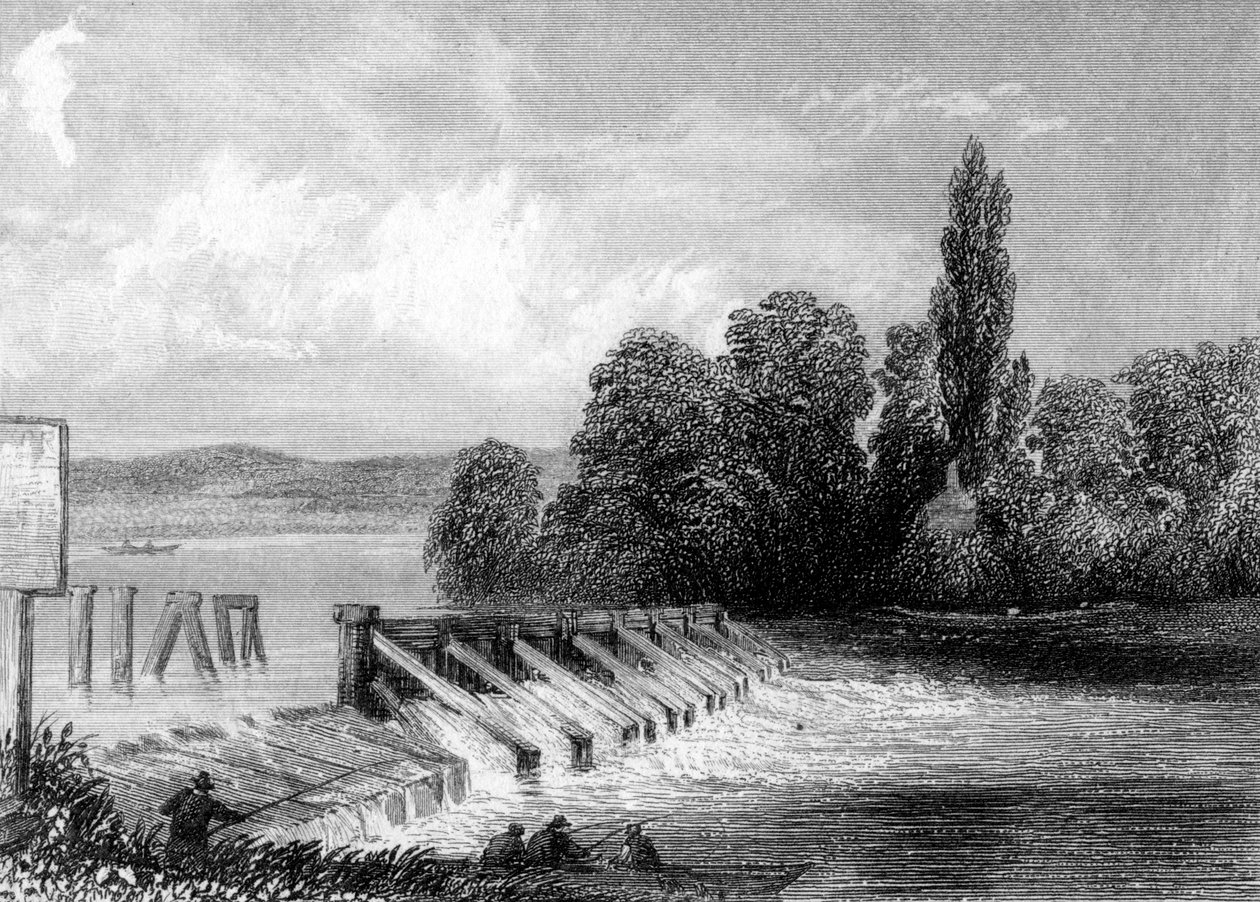 Il fiume Tamigi a Teddington, Londra, XIX secolo da Unbekannt