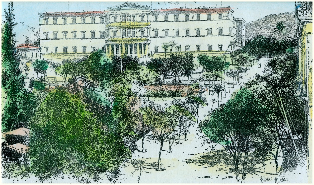 Il Palazzo Reale, Atene, Grecia, c1890 da Unbekannt
