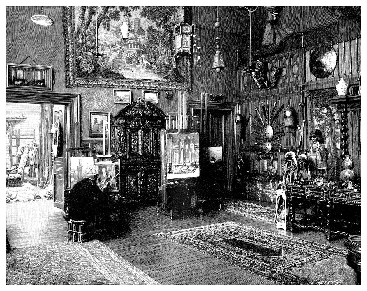 Lo studio di Monsieur JL Gerome, 1901 da Unbekannt