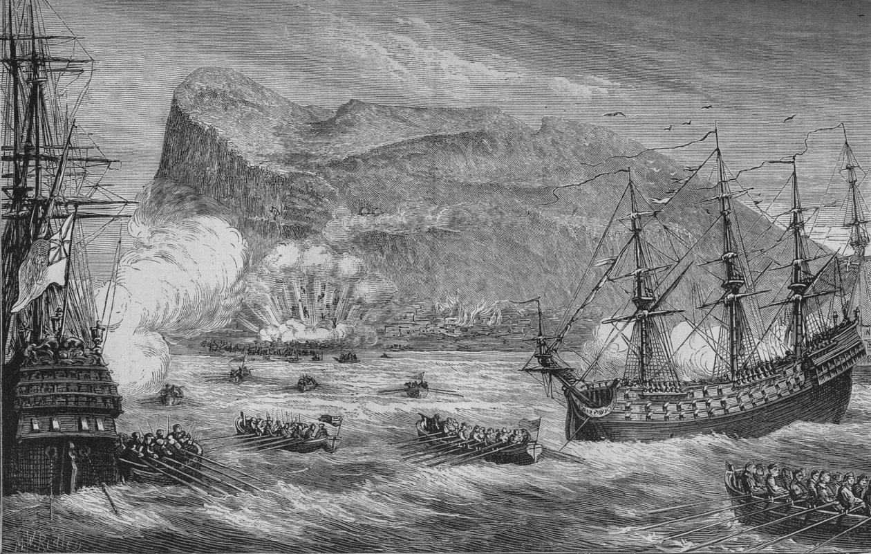 La presa di Gibilterra, agosto 1704 da Unbekannt