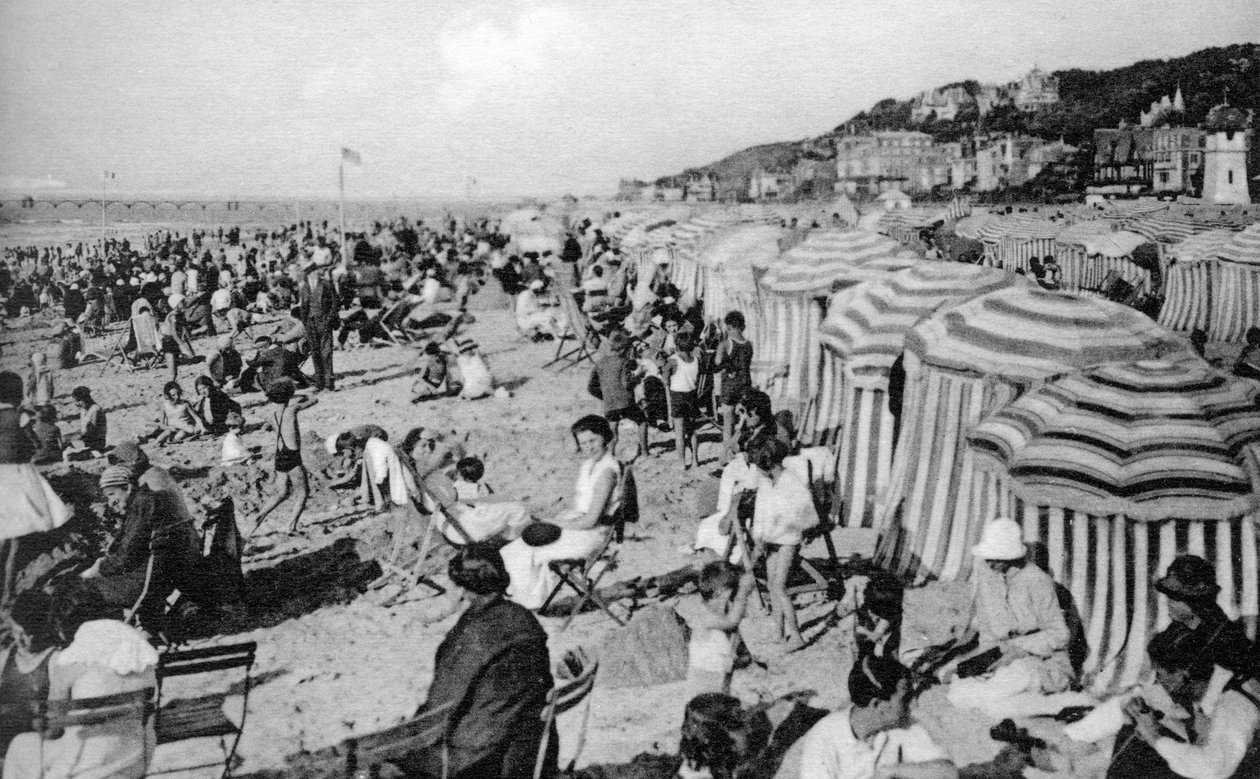 La spiaggia, Trouville, Francia, circa 1920 da Unbekannt