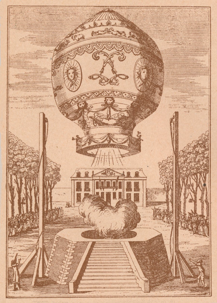La prima ascesa in mongolfiera, c1785 1919 da Unbekannt