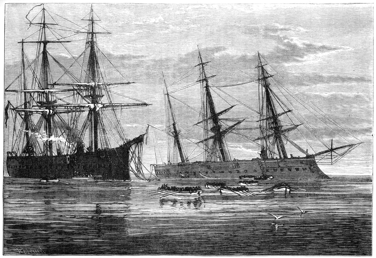 Il naufragio della HMS Vanguard, XIX secolo da Unbekannt
