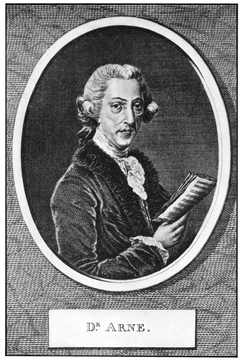 Thomas Augustine Arne 1710-1778, compositore inglese da Unbekannt