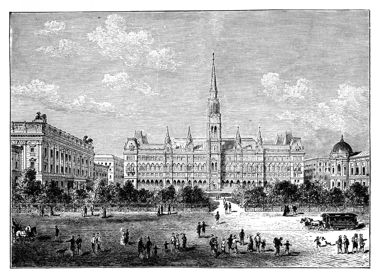 Municipio, Vienna, Austria c1888 da Unbekannt