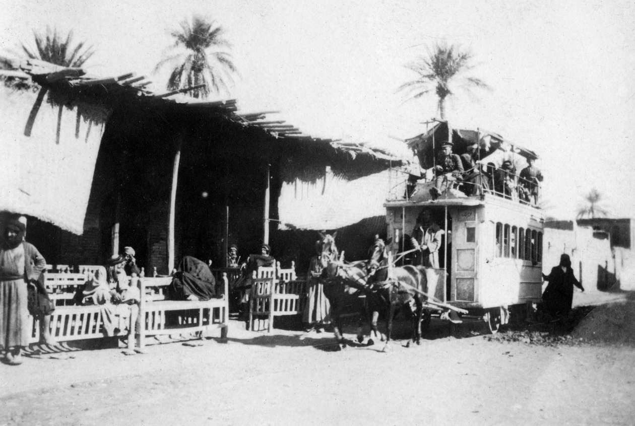 Tram, strada di Kazimain, Baghdad, Iraq, 1917-1919 da Unbekannt