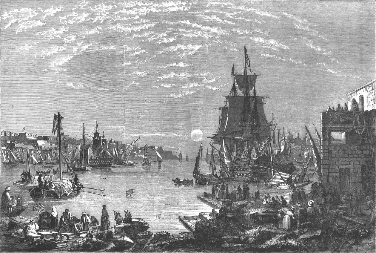Porto di Valletta, Malta, c1856 da Unbekannt