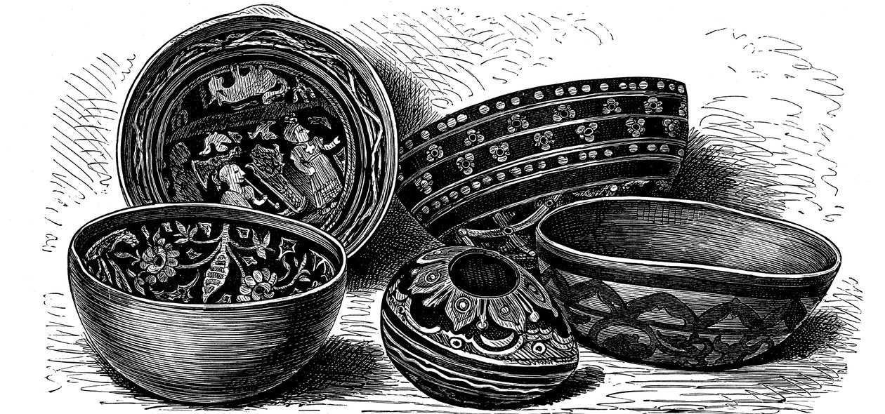 Vasi di terracotta laccata dal Brasile, c1890 da Unbekannt