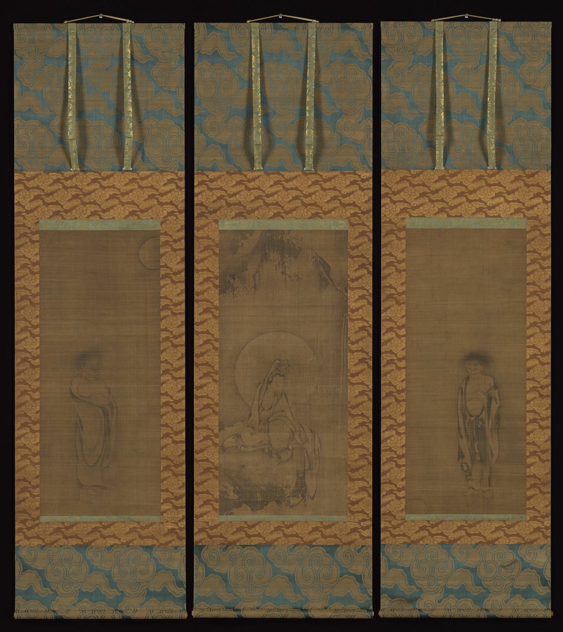 Guanyin in abito bianco con Hanshan e Shide, XIV secolo da Unbekannt