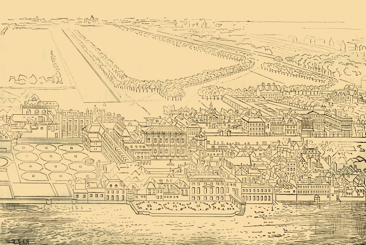 Whitehall dal fiume, 1881 da Unbekannt