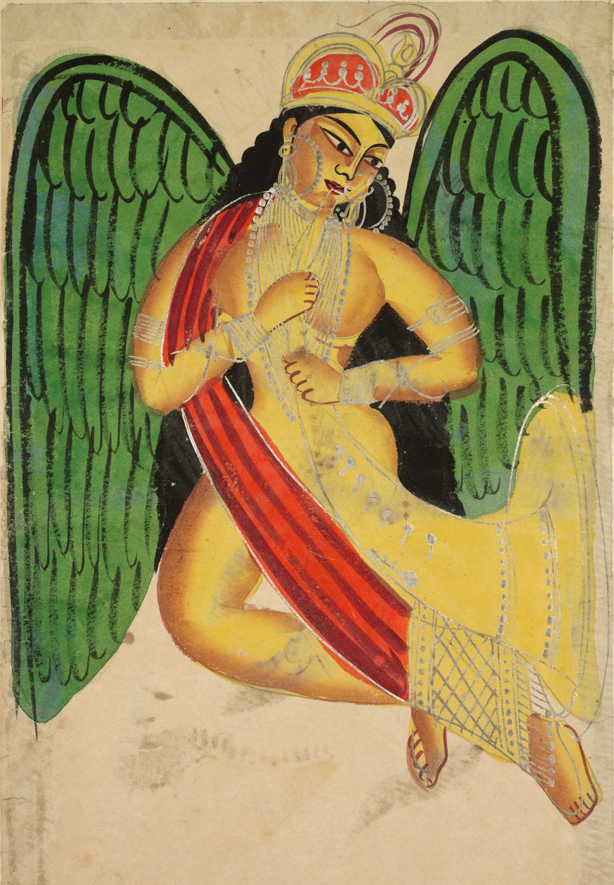 Apsara alata con un corno, 1800 da Unbekannt