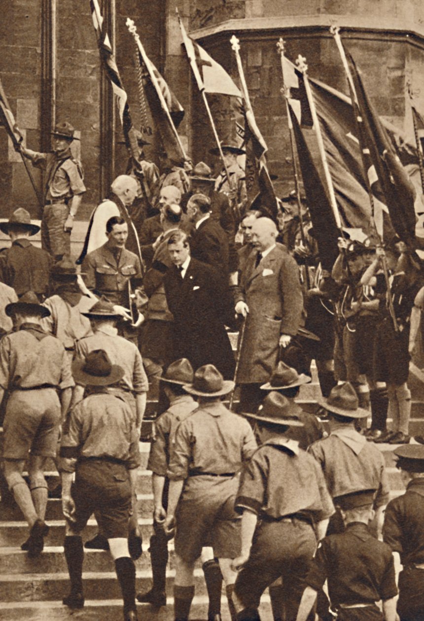 Con i Boy Scout a Windsor, 1937 da Unbekannt
