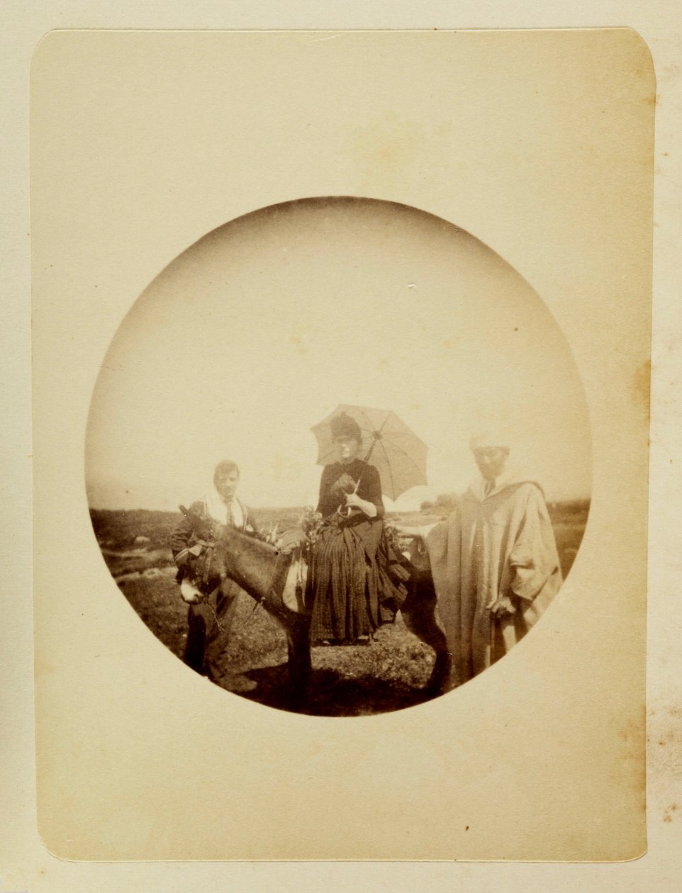 Donna che cavalca un asino, circa 1890 da Unbekannt