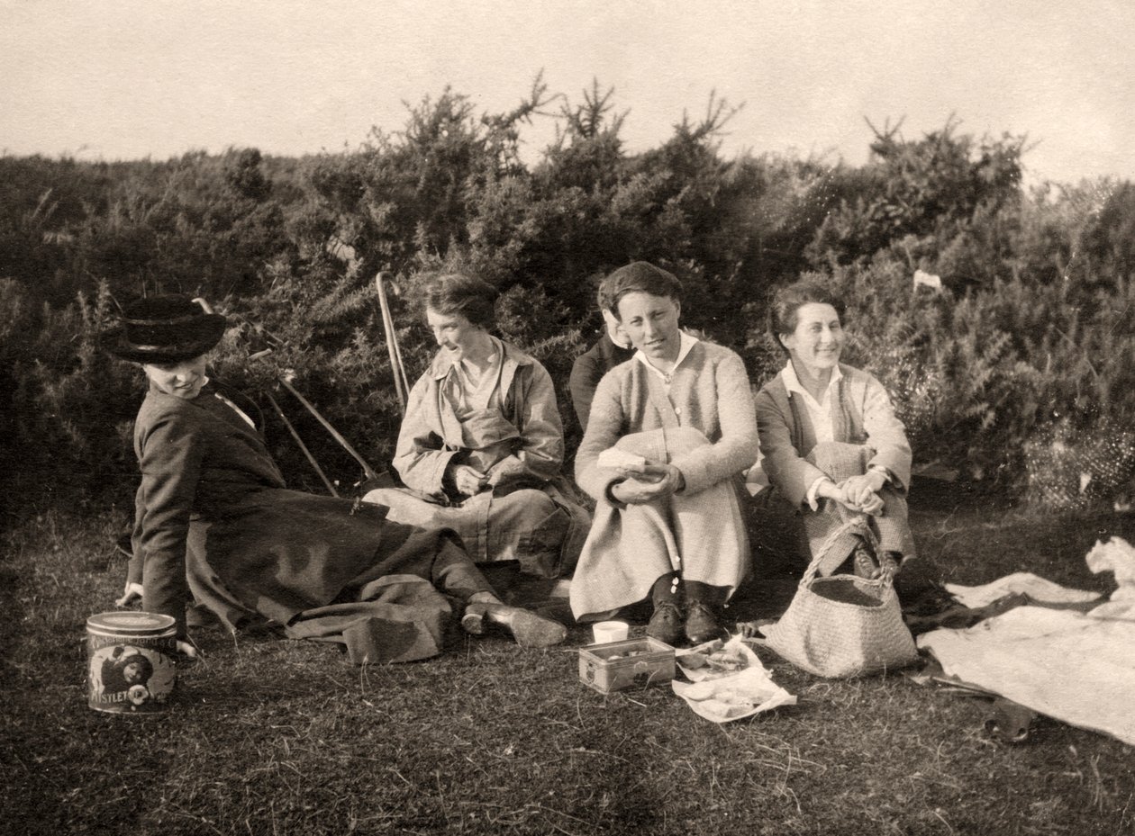 Donne che si godono un picnic, XX secolo da Unbekannt
