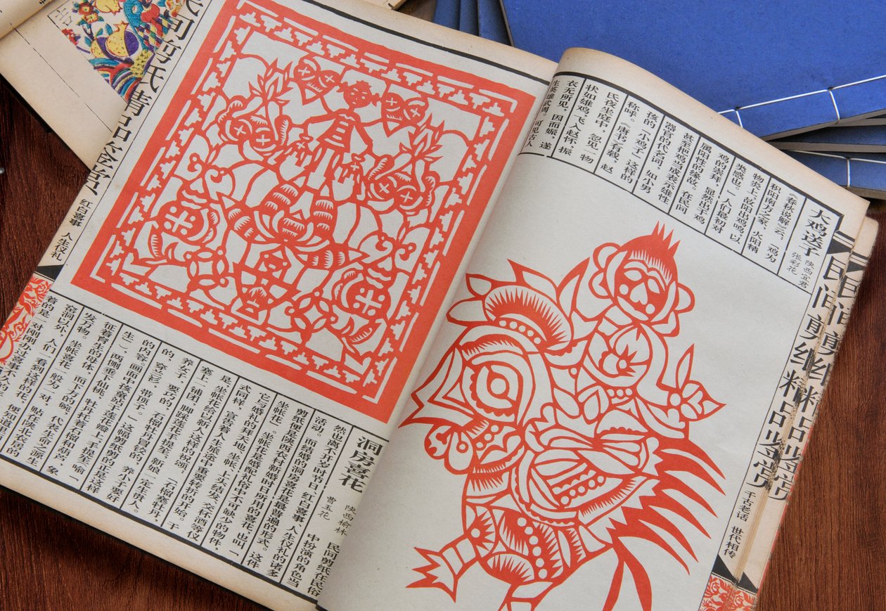 Stampa xilografica di ritagli di carta cinesi da Unbekannt