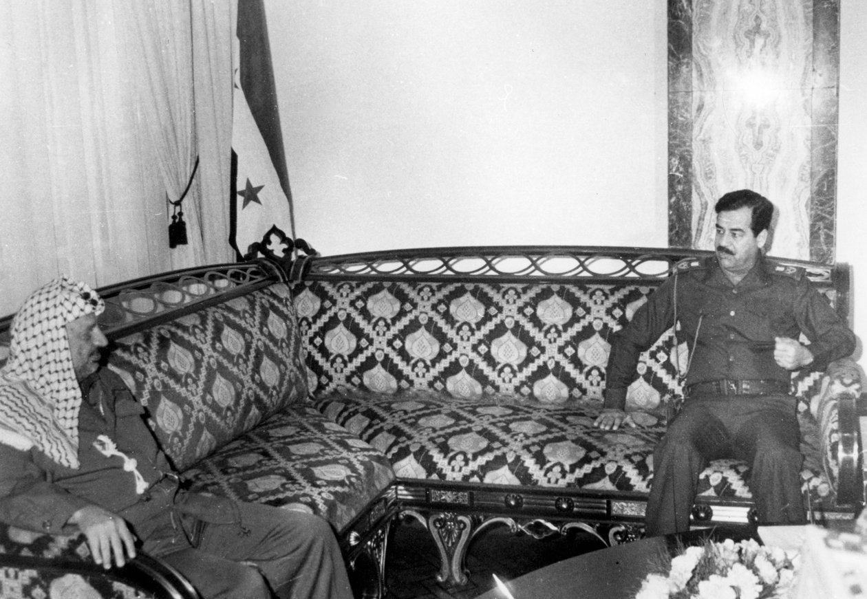 Yasser Arafat e Saddam Hussein, Iraq da Unbekannt