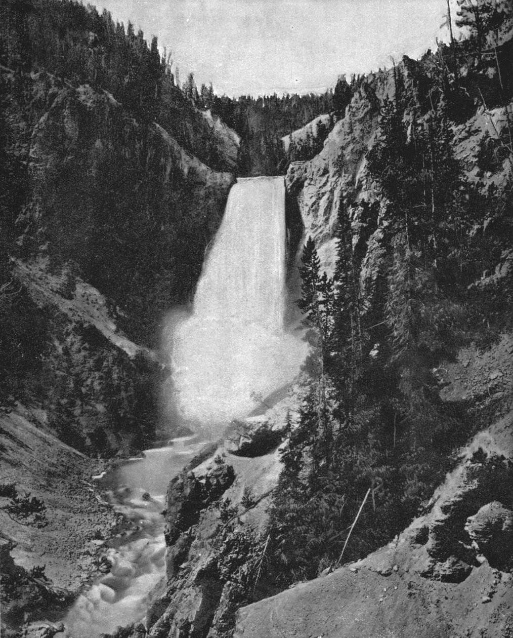 Cascate di Yellowstone, Wyoming, USA, c1900 da Unbekannt
