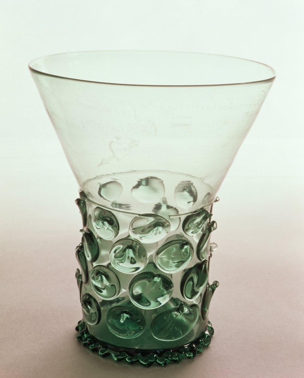 Krautstrunk Waldglas bicchiere, c.1600, incisione datata 1626 da Unbekannt Unbekannt