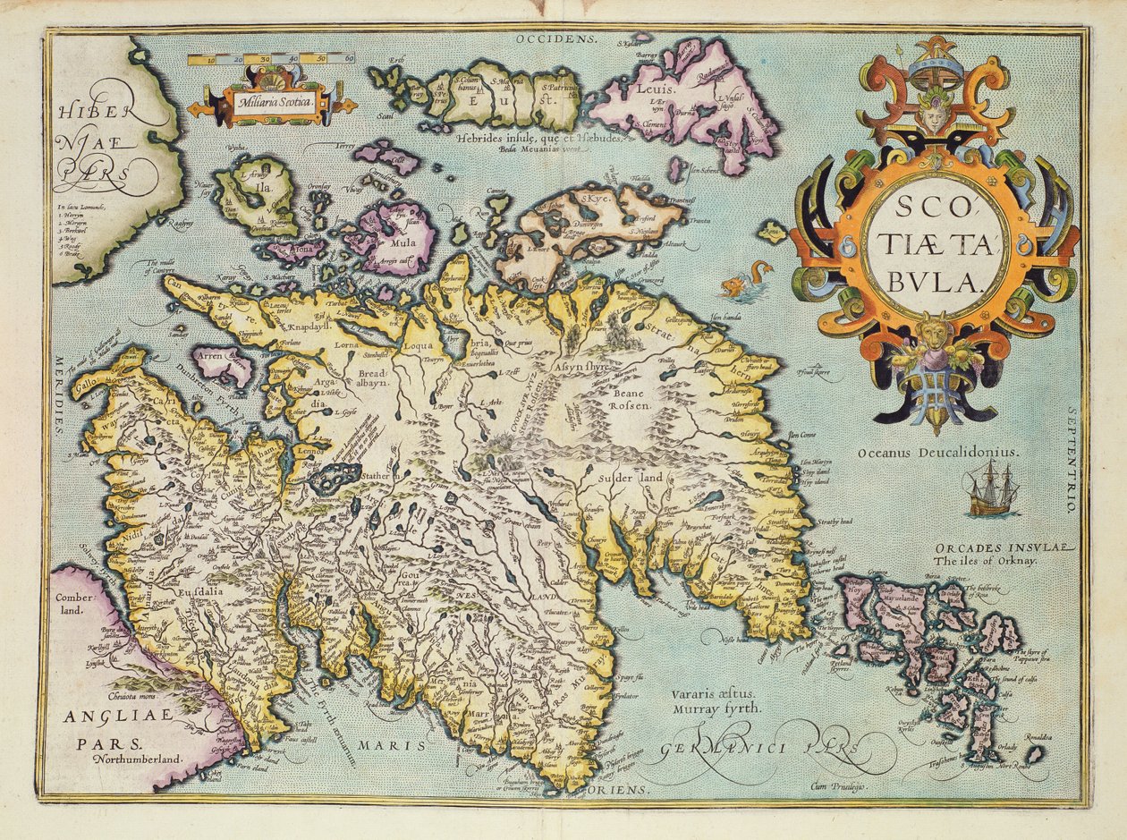Mappa della Scozia, Miliaria Scotia da Unbekannt Unbekannt