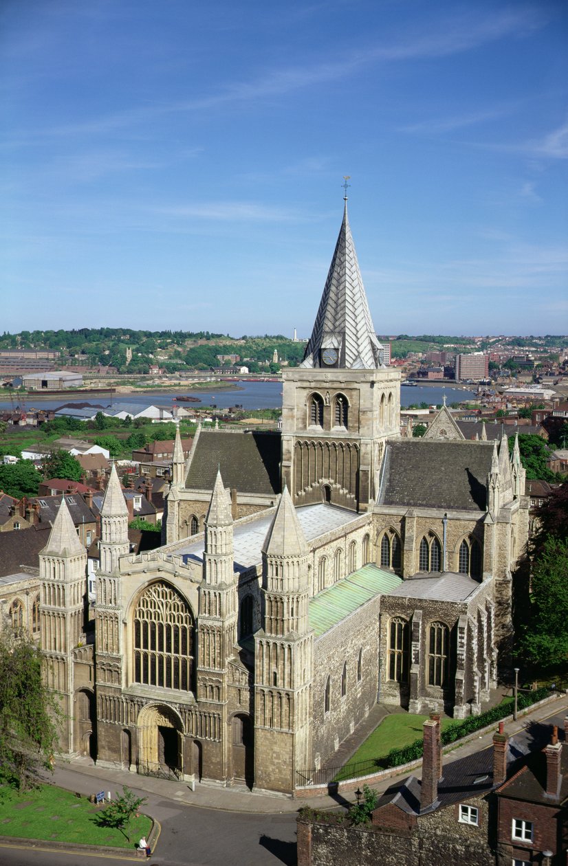 Vista della Cattedrale di Rochester dal Castello da Unbekannt Unbekannt