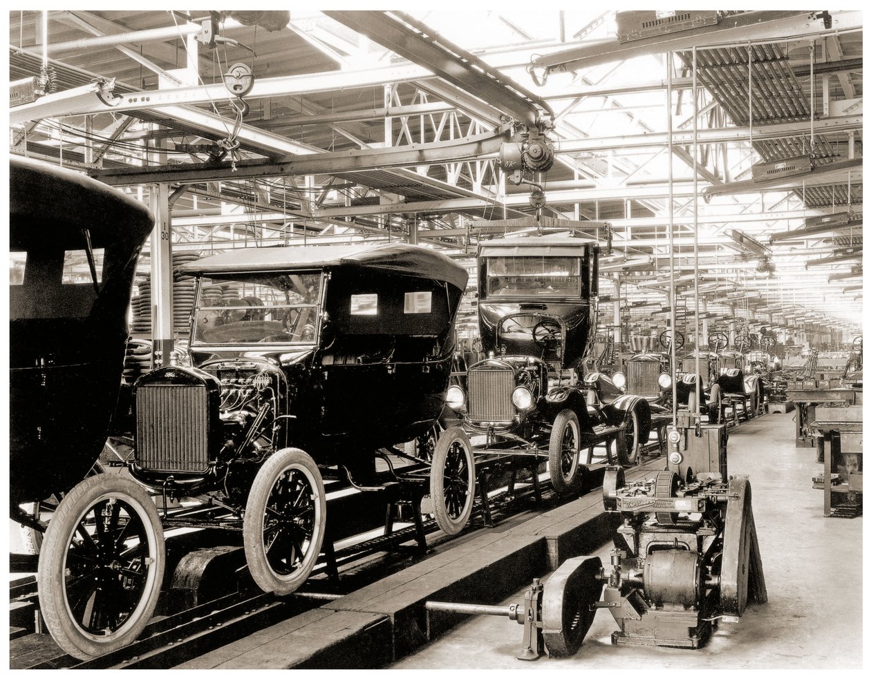 Linea di assemblaggio Ford, Detroit, 1924 da Unbekannt Unbekannt