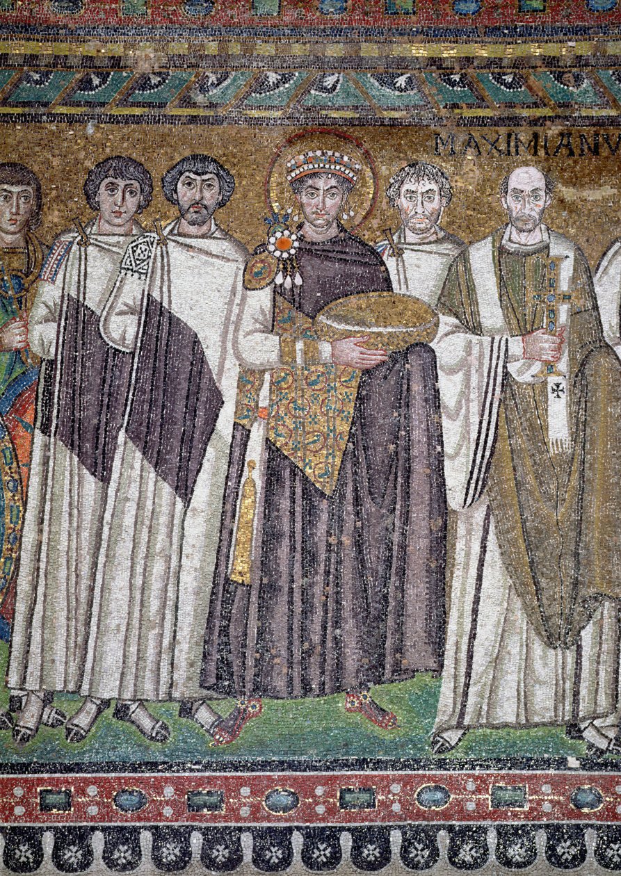 Giustiniano I e il suo seguito, dettaglio dell