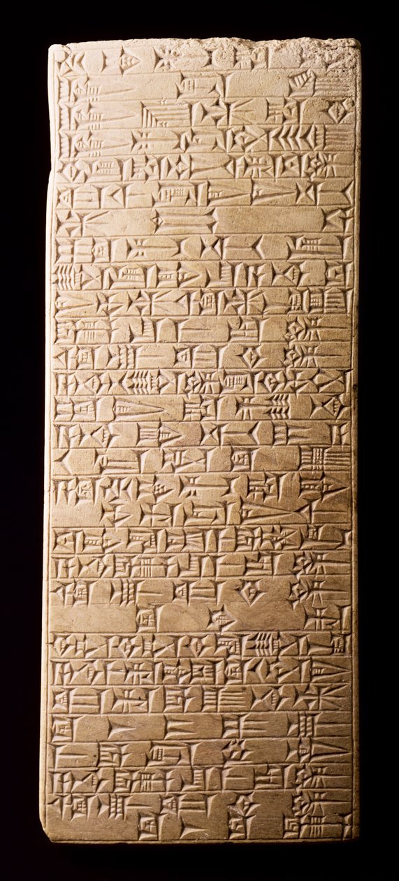 Tavoletta con iscrizione relativa allo scavo di un canale da parte del re Hammurabi di Babilonia, mesopotamica, XVIII secolo a.C. da Unbekannt Unbekannt