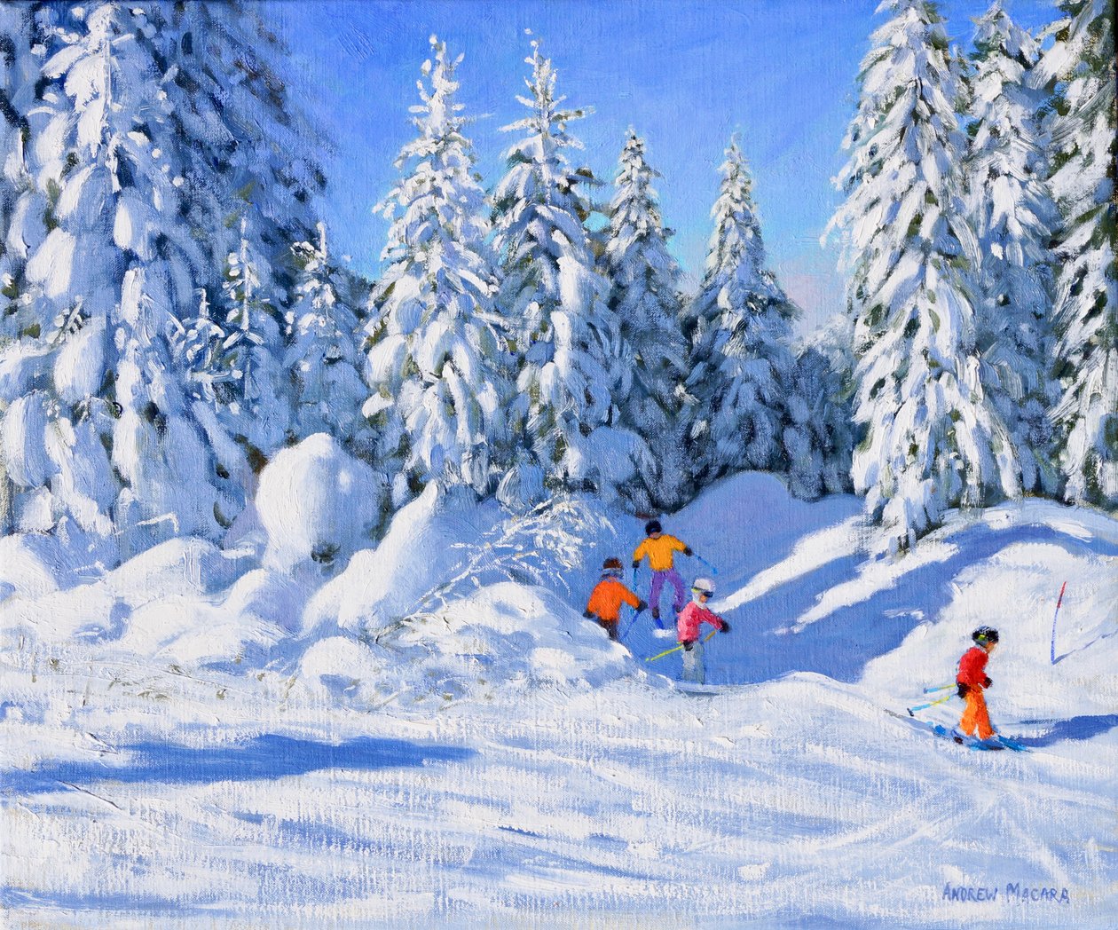 Mattina luminosa e alberi coperti di neve, Morzine da Unbekannt Unbekannt
