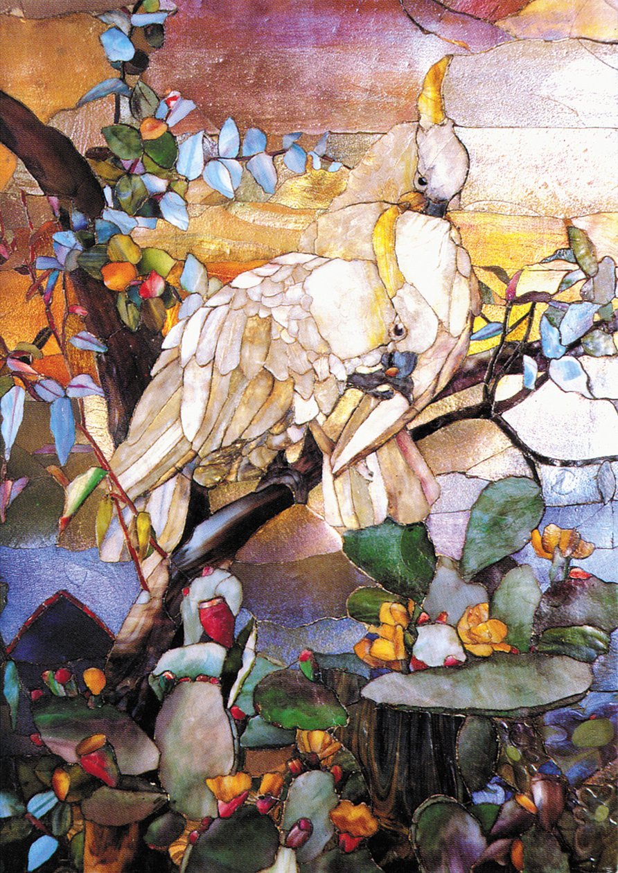 Pannello a mosaico con cacatua a cresta zolfo, c.1908 da Unbekannt Unbekannt