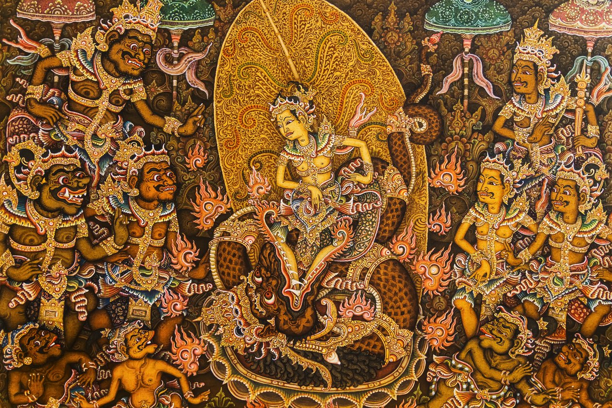 Semara e Ratih, dipinto di Ketut Mandra in mostra al Museo Puri Lukisan, Ubud, Bali, Indonesia da Unbekannt Unbekannt