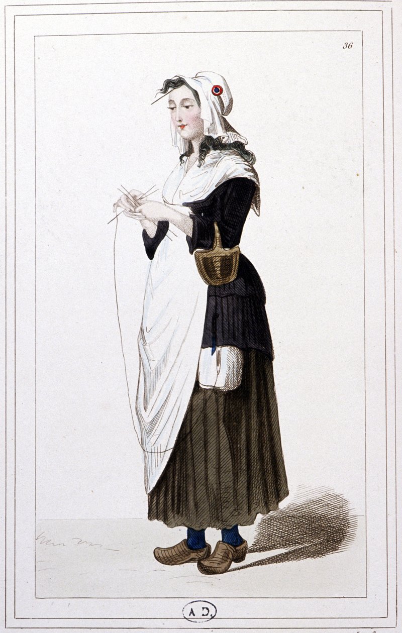 Una magliaia della ghigliottina nel 1793. c.1810 (incisione) da Unbekannter Künstler