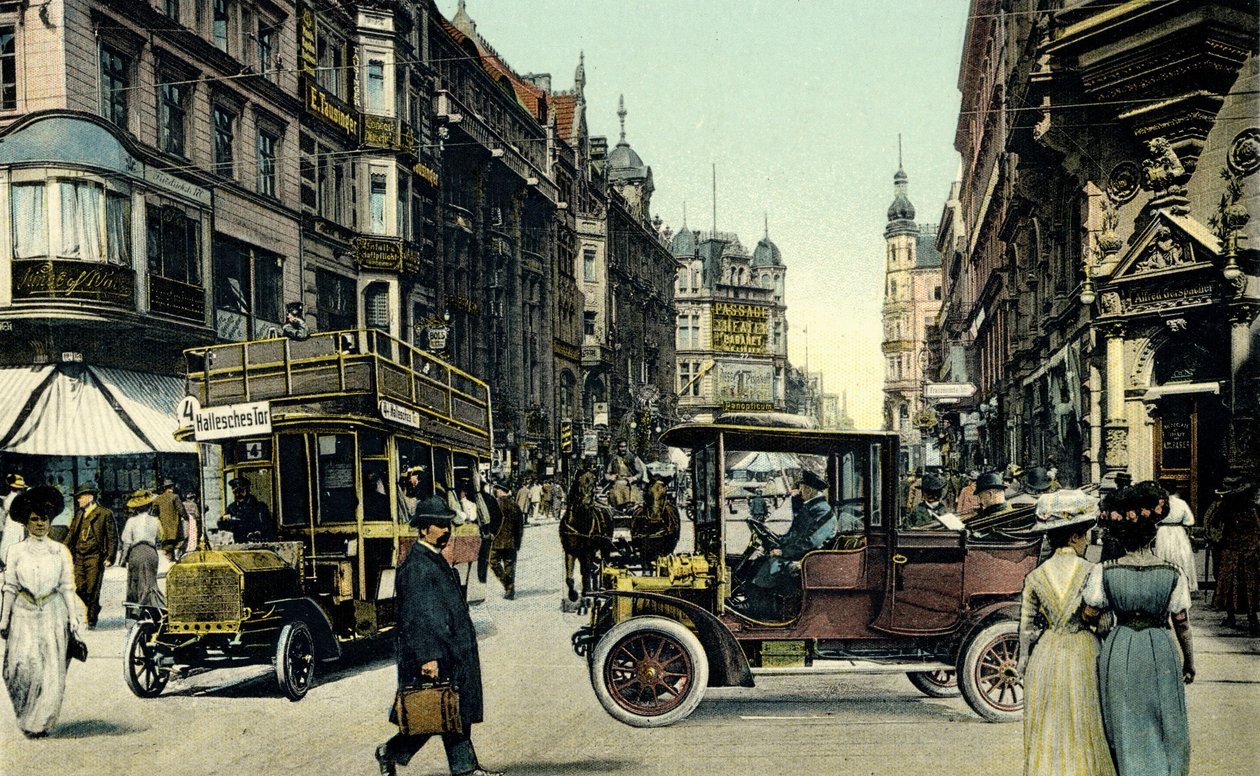 Scena di strada a Berlino, inizio XX secolo (cartolina) da Unbekannter Künstler