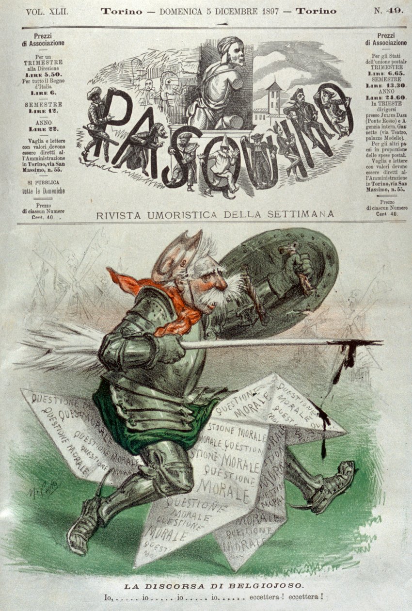 Caricatura Cavallotti da Alec Hunter