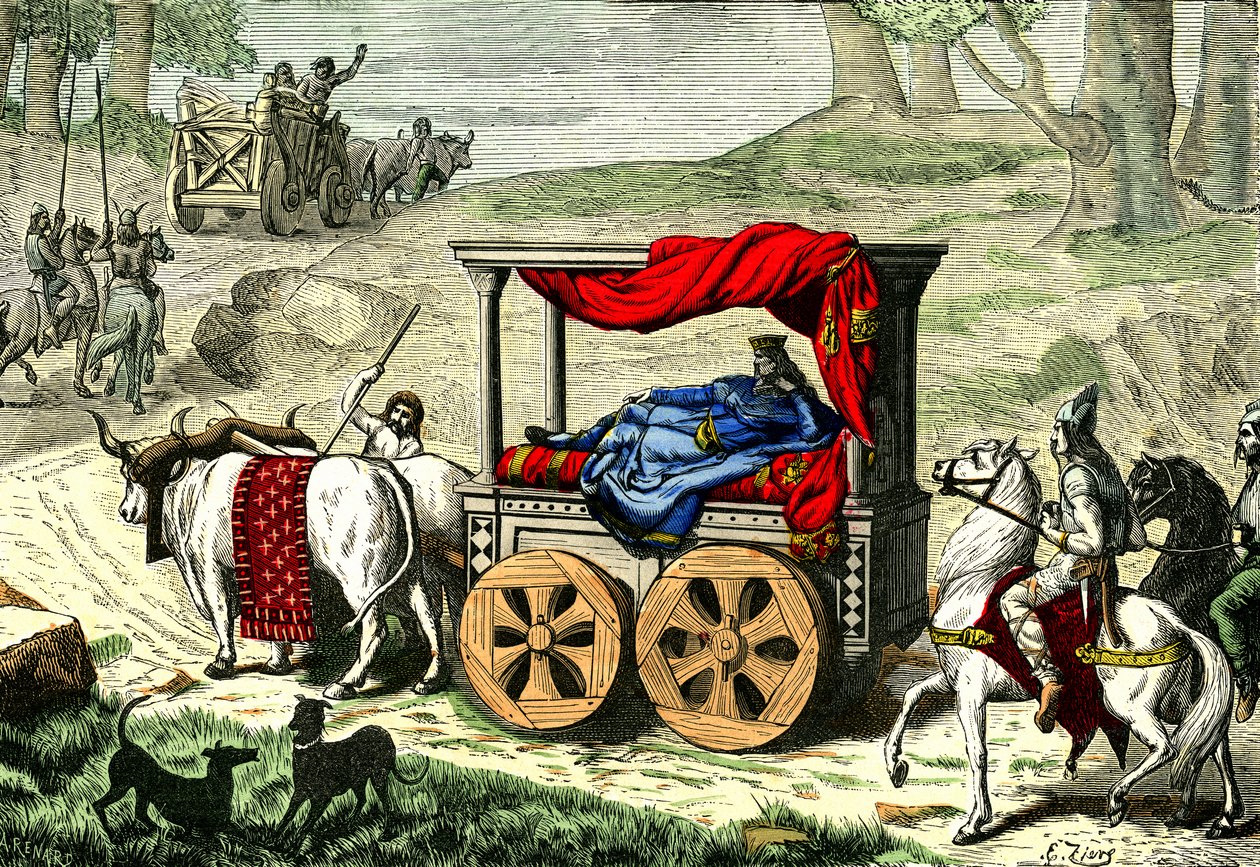 Carro di un re gallico, c.1850-86 (illustrazione) da Unbekannter Künstler