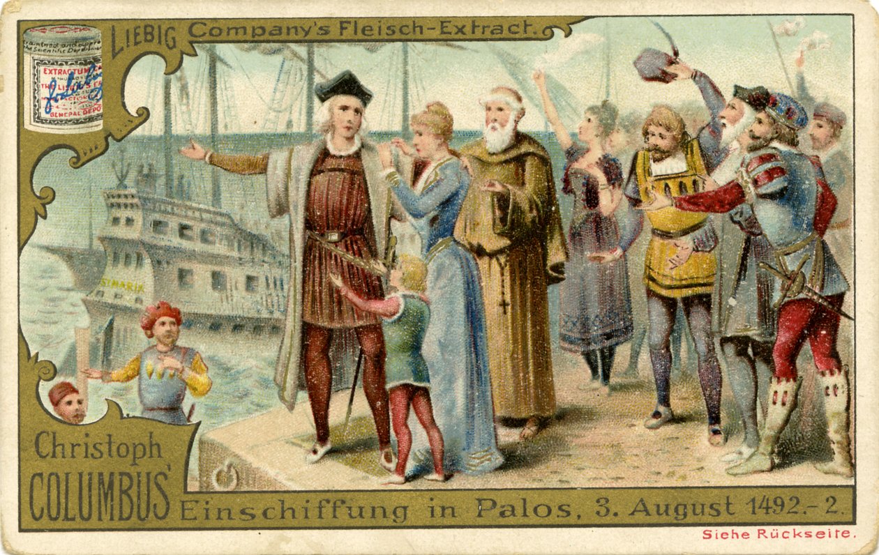 Imbarco di Cristoforo Colombo da Palos da Unbekannter Künstler