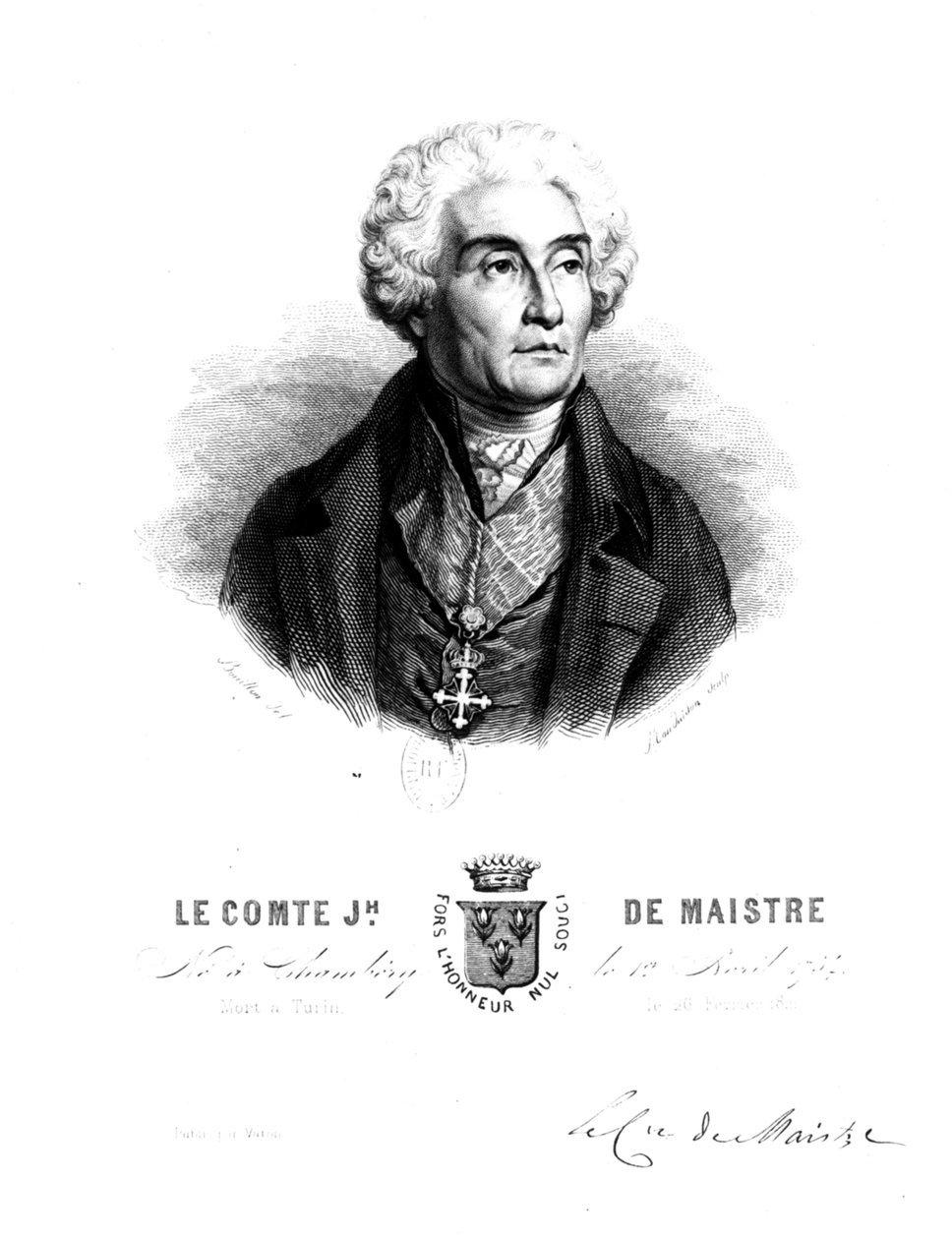 Conte Joseph de Maistre (1754 - 1821) da Unbekannt