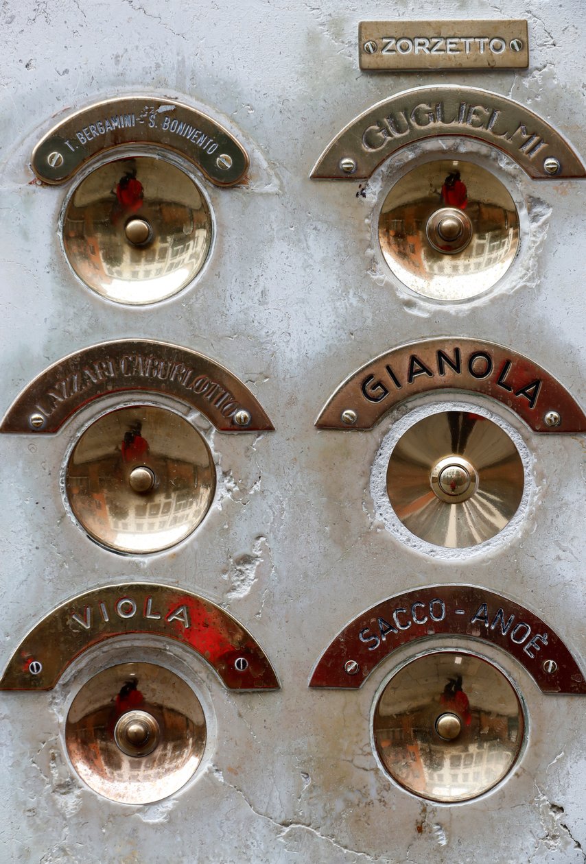 Pannello del pulsante del campanello, Venezia, Italia (foto) da Unbekannt